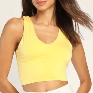 Lulus Feel Like Dancing Yellow Crop Top